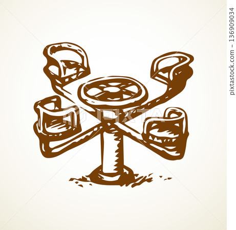 Rotary swing. Vector drawing Rotary swing. Vector drawing 136909034