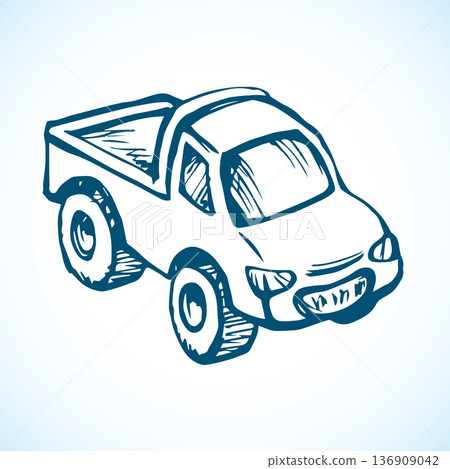 Toy car. Vector drawing Toy car. Vector drawing 136909042