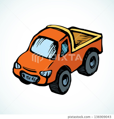 Toy car. Vector drawing 136909043