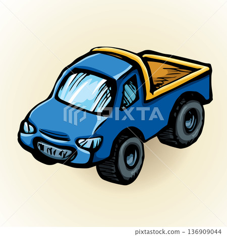 Toy car. Vector drawing 136909044