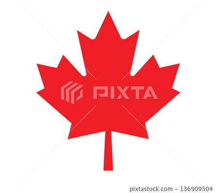 Red maple leaf, symbol in Canada flag. Red maple leaf, symbol in Canada flag. 136909504