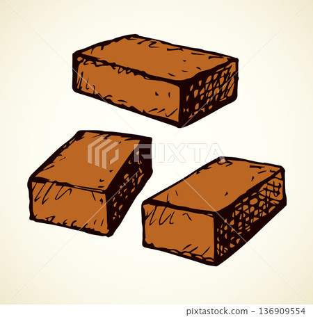 Brick. Vector drawing icon sign 136909554