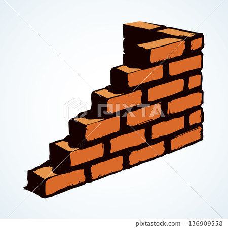 Brick wall. Vector drawing pattern Brick wall. Vector drawing pattern 136909558