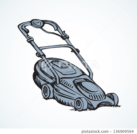 Lawn mower. Vector drawing icon Lawn mower. Vector drawing icon 136909564