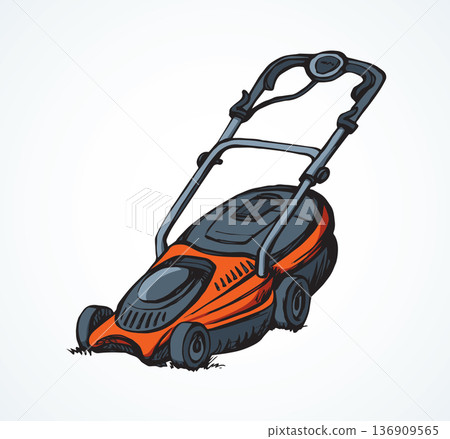 Lawn mower. Vector drawing 136909565