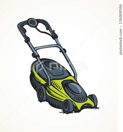 Lawn mower. Vector drawing 136909566