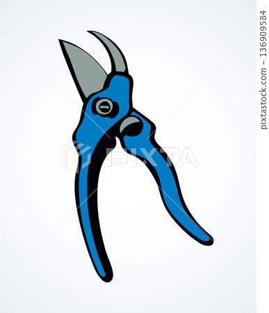 Vector drawing. Pruner Vector drawing. Pruner 136909584