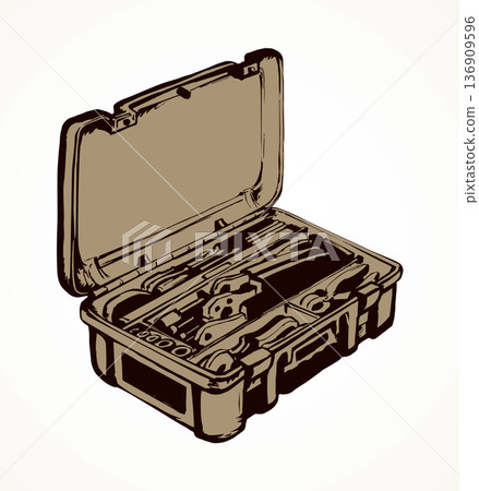 Suitcase with tools. Vector drawing 136909596