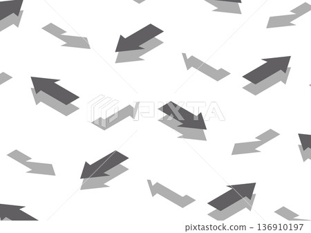 [Transparent background] Isometric design of white and gray arrows pointing in various directions 136910197