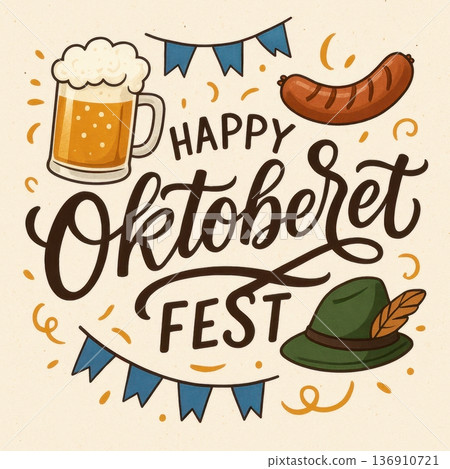 Happy Oktoberfest Greeting 136910721