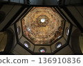 Magnificent dome ceiling of the Cathedral of Santa Maria del Fiore 136910836