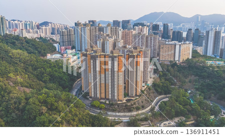 Residential towers of Lok Nga Court in hk Feb 19 2026 136911451