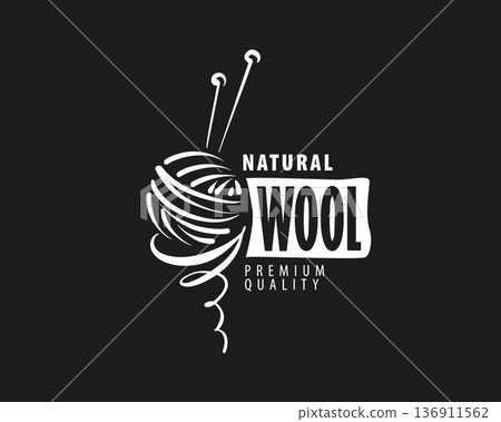 Studio yarn ball with knitting needles, compact workshop seal signaling smallscale production, quality control and artisanal threads Studio yarn ball with knitting needles, compact workshop seal signaling smallscale production, quality control and artisanal threads 136911562