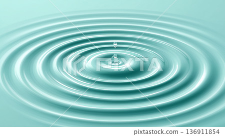 薄荷藍色液體背景材料，水滴散開 136911854