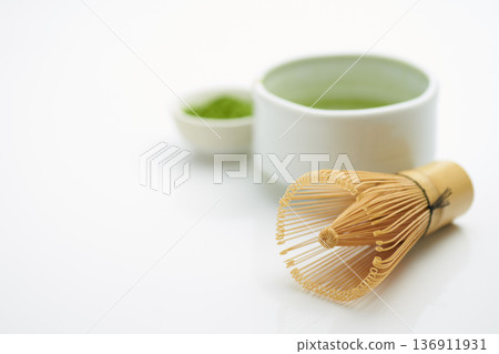 Matcha white background image Matcha white background image 136911931