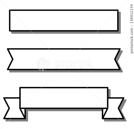 Set of ribbon frames and title labels for headings Set of ribbon frames and title labels for headings 136912154