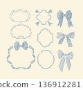 Ribbons and bows many shapes light blue 136912281
