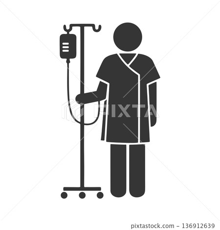 住院病人剪影圖標 136912639