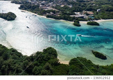 Kabira Bay, Ishigaki Island (aerial photography by drone) 136912912