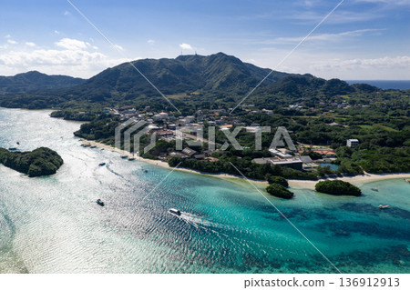 Kabira Bay, Ishigaki Island (aerial photography by drone) 136912913