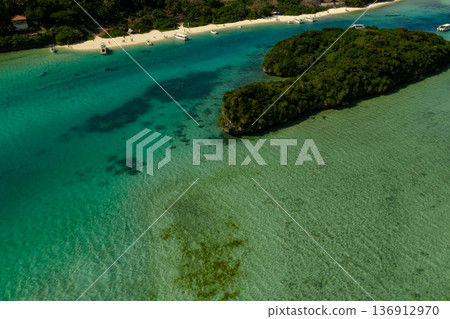 Kabira Bay, Ishigaki Island (aerial photography by drone) 136912970