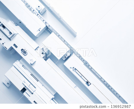 精緻的白色模組整齊排列在白色背景上。適用於未來科技、醫療、建築、工業設計等領域。 精緻的白色模組整齊排列在白色背景上。適用於未來科技、醫療、建築、工業設計等領域。 136912987