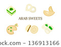 Arab sweets illustration ideal for menus packaging branding, posters 136913166