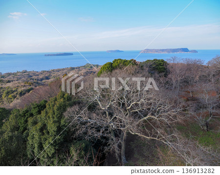 Hagi Rokuto Village floating in the sea Hagi Rokuto Village floating in the sea 136913282