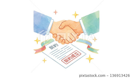 握手和合約圖標 136913426