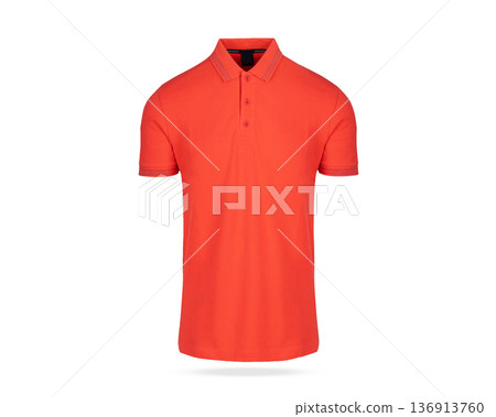 Bright red short sleeve mens polo shirt Bright red short sleeve mens polo shirt 136913760