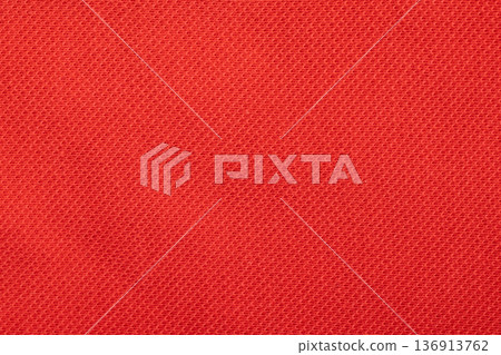 Red cotton fabric texture close up background 136913762