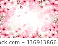 淡櫻花水彩畫框 136913866