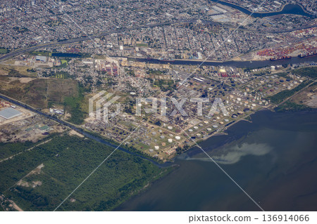 buenos aires aerial from airplane window buenos aires aerial from airplane window 136914066