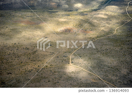 el calafate desert patagonia view from aerial from airplane window el calafate desert patagonia view from aerial from airplane window 136914093