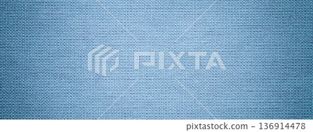 Texture light blue textile material background, macro weave pattern. Structure pastel fabric backdrop, vignette Texture light blue textile material background, macro weave pattern. Structure pastel fabric backdrop, vignette 136914478