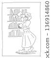 Library work black and white 136914860