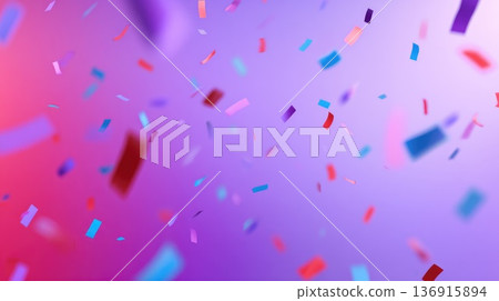 Colorful confetti flying on soft gradient background with festive celebration mood Colorful confetti flying on soft gradient background with festive celebration mood 136915894