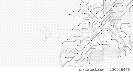 Circuit board digital abstract background. Motherboard technology texture design. AI semiconductor and computer processor on tech bg. Vector illustration 136916476