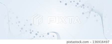 Health care abstract background with lines, dots and hexagons. Medical innovation banner template concept. illustration. 136916497