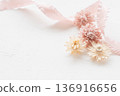 Flower and ribbon background 136916656
