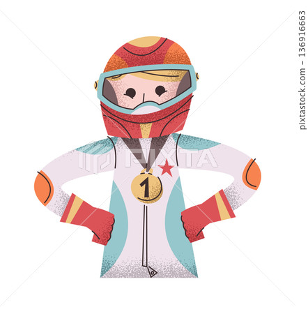 Professional speed car racer character 136916663