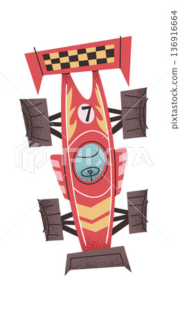 High speed race car overhead 136916664