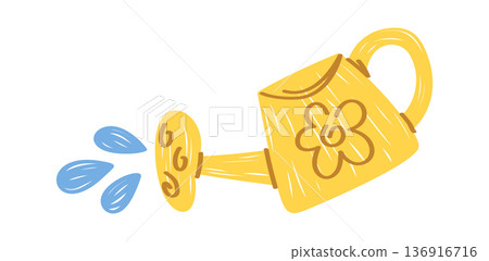 Watering can pouring water design 136916716