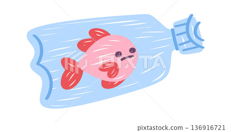 Fish in plastic bottle trap 136916721