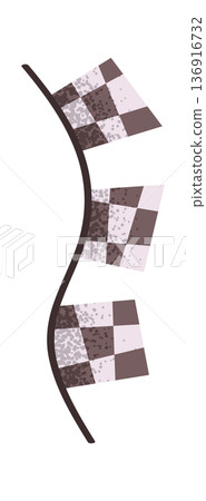 Checkered racing flags string element 136916732