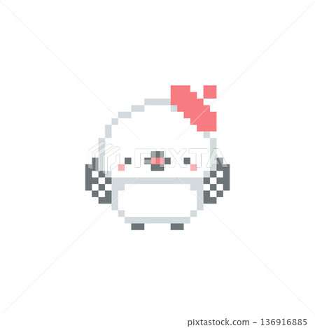 像素畫:一頂紅色貝雷帽和一隻長尾山雀 像素畫:一頂紅色貝雷帽和一隻長尾山雀 136916885