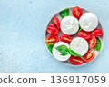 Buffalo Mozzarella, fresh cherry tomatoes, and basil leaves, Caprese salad 136917059