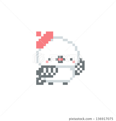Pixel art of a red beret and a long-tailed tit Pixel art of a red beret and a long-tailed tit 136917075