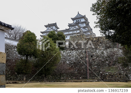 the himeji white castle is famous and beautiful in japan 136917239