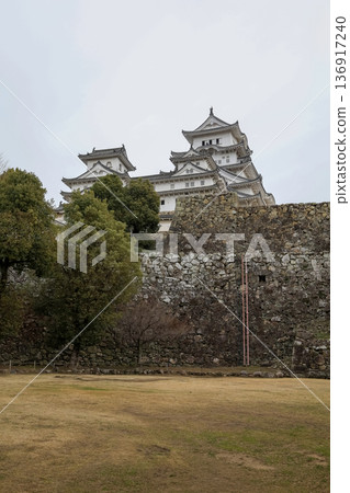 the himeji white castle is famous and beautiful in japan 136917240